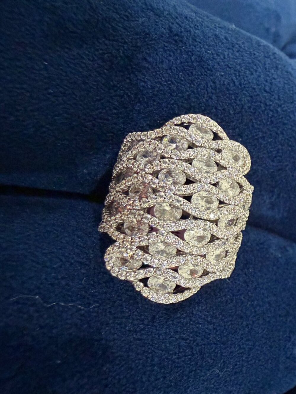 Sterling Silver Artisan Cocktail Ring - SIZE 9 Bold Statement Sparkle ✨